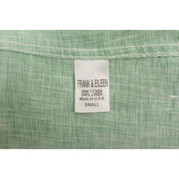 Frank & Eileen Women's Light Green 100% Italian Linen Button Down Shirt Top Sz S - Picture 7 of 9